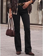 Dámské džíny s rozšiřujícími se nohavicemi, vysokým pasem a opaskem, černé, FashionStreet UY3116 Dámské džíny s rozšiřujícími se nohavicemi, vysokým pasem a opaskem, černé, FashionStreet UY3116