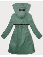 Světle zelená jednoduchá dámská bunda s kapucí LHD (LHD-24592)