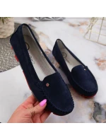 Semišové kožené mokasíny Filippo W PAW201D navy blue