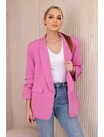 Sako s klopami elegantní tmavě růžová