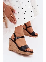 Dámské sandály na platformě Černé Clarabella