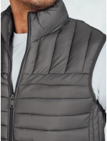 Pánská prošívaná tmavě šedá vesta FashionStreet TX5081 Pánská prošívaná tmavě šedá vesta FashionStreet TX5081