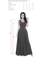 Dlouhé dámské šaty v bordó barvě s dekoltem model 7470385