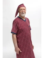 Pánská noční košile Martel 502 Káro kr/r M-2XL Sylwester I