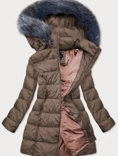 Hnědá dámská zimní prošívaná bunda (7701)