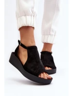 Zazoo 2914 Dámské sandály z semiše Černé Zazoo 2914 Dámské sandály z semiše Černé