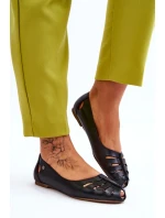 Pohodlné kožené dámské baleríny Černe Luka