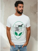 Pánské bílé tričko s potiskem FashionStreet RX4154