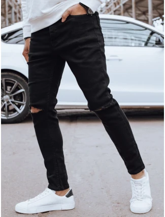 Pánské černé džínové kalhoty FashionStreet UX4262 Pánské černé džínové kalhoty FashionStreet UX4262