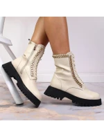 Zateplené kožené boty s řetězem Artiker W HBH40