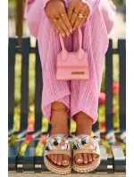 Dámské sandály na platformě s ozdobami S.Barski HY077 béžové Dámské sandály na platformě s ozdobami S.Barski HY077 béžové