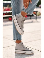 Zateplené Dámské Tenisky Na Platformě Eko Kůže Big Star OO274069 Modré