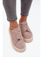 Semišové dámské tenisky na platformě Vinceza 79578 Béžové