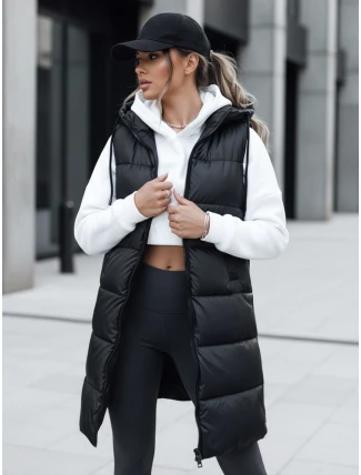 Dámská prošívaná vesta FAR AWAY černá FashionStreet TY3748 Dámská prošívaná vesta FAR AWAY černá FashionStreet TY3748