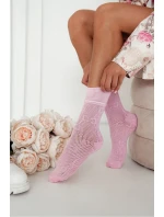 Dámské Ponožky Mřížkované CC Růžové