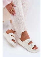 Dámské Pěnové Pantofle Na Platformě Ecru Falowena