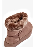 Dámské kožíškem zateplené sněhule Abrams tmavě béžové