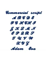 Výšivka jméno Commercial script Výšivka jméno Commercial script