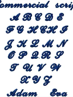 Výšivka jméno Commercial script