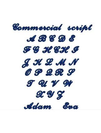 Výšivka jméno Commercial script Výšivka jméno Commercial script