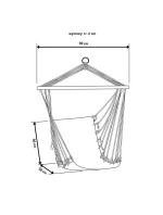 BRAZILSKÁ ZÁVĚSNÁ SEDAČKA HAMAK 100x50 cm PŘÍRODNÍ S VSTŘÍCNÝM PUSHEM BÍLÁ