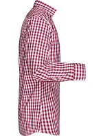 Daiber JN 617 Popelínová kostkovaná košile s dl. rukávem 02.0617 bordeaux/white