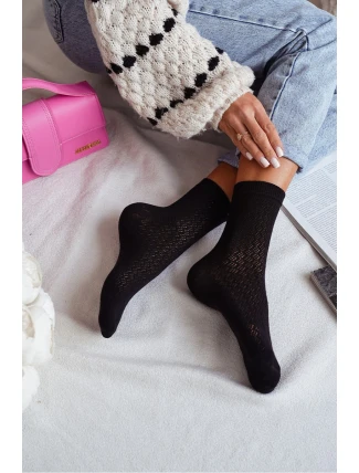 Dámské Ponožky Ažurové Černé