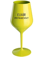 ELIXÍR PROTIBLBEČKOVÝ - žltý nerozbitný pohár na víno 470 ml