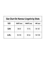 Body Shots De Namour – krajkové síťované body s knoflíky v rozkroku a košilkou DEN115, velikosti S–XL