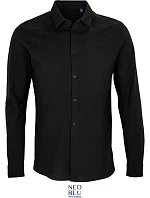 NEOBLU Basile Men Piqué košile s dlouhým rukávem 24.3777 deep black NEOBLU Basile Men Piqué košile s dlouhým rukávem 24.3777 deep black
