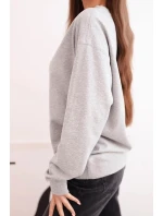 Dámská mikina z pružného bavlněného materiálu basic s kulatým výstřihem šedá