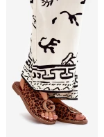 Ploché Sandály S Dekorací Pantera Hnědé Haliones Ploché Sandály S Dekorací Pantera Hnědé Haliones