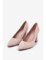 Elegantní Lodičky Na Podpatku V Růžové Vinceza 62223 Béžové