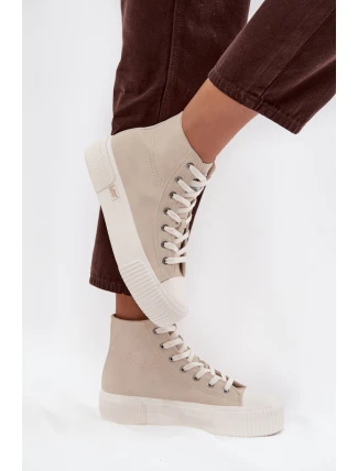 Dámské trampky na platformě LEE ISLA C WOMEN LOW – béžové