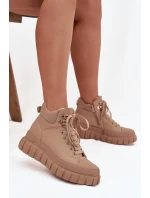 Dámské zateplené kotníkové boty trapery Carenna – camel Dámské zateplené kotníkové boty trapery Carenna – camel