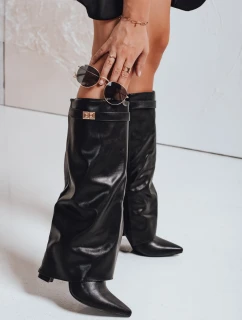 Dámské kozačky s širokým svrškem černé FashionStreet ZY1119