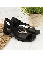 Dámské kožené sandály s gumovými pásky černé Rieker 62662