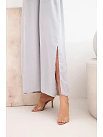 Dlouhé šaty na ramínka šedá