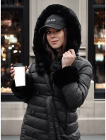 Dámská prošívaná dlouhá bunda ZAELEGANTE černá FashionStreet TY4779 Dámská prošívaná dlouhá bunda ZAELEGANTE černá FashionStreet TY4779