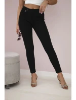 Bavlněné kalhoty s lemem na kapsách černé Bavlněné kalhoty s lemem na kapsách černé