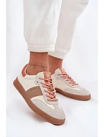 Kožené semišové dámské tenisky Big Star TT274725 béžové