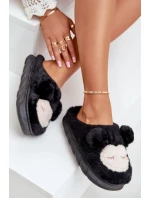 Teplé Kožešinové Pantofle Dámské Černé Jozelinetta