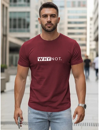 Pánské klasické streetwearové tričko s potiskem vínové FashionStreet NX5122R Pánské klasické streetwearové tričko s potiskem vínové FashionStreet NX5122R