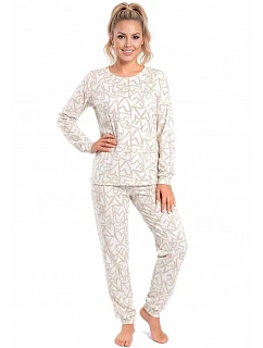 Pyžamo Donna Adore Long Ecru, dlouhé rukávy, velikosti S–2XL