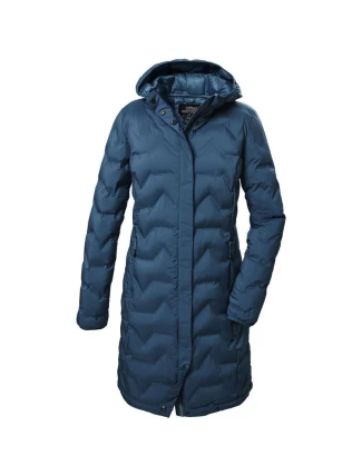 Dámská zimní bunda Killtec KOW 9 prošívaná bunda s kapucí dlouhá nepromokavá modrá (41806/744)