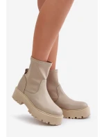Zazoo 2947 Dámské boty na klíně z přírodní kůže béžové Zazoo 2947 Dámské boty na klíně z přírodní kůže béžové