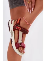 Dámské sandály na suchý zip D.Franklin DFSH406003 bordové