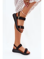 Dámské Sandály Na Klínu Černé Monera