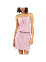 Dámské noční košile P1523 Pudrově růžová s bílou vzor - Lorin