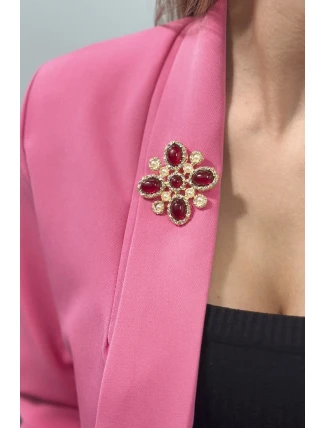 Brož Květina 2 červená Brož Květina 2 červená